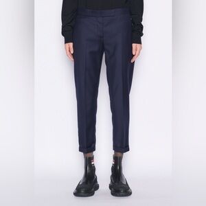 100% Authentic Thom Browne Womens Blue Wool Cropped Pants SZ 0 Excellent